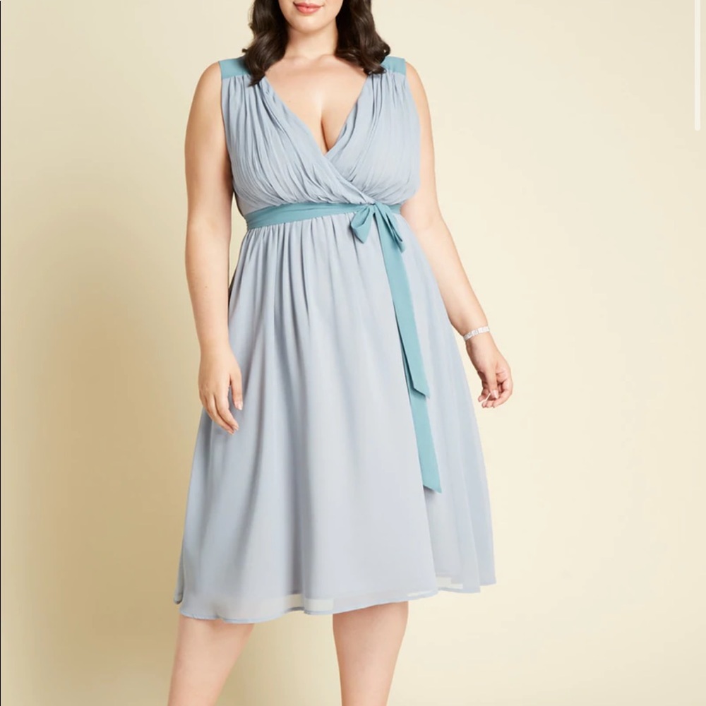 ModCloth Wholly Romantic Midi Dress - XL - light blue